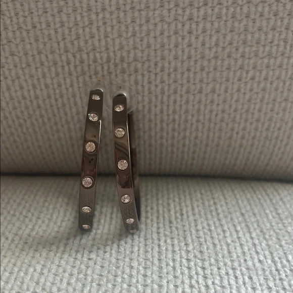 Givenchy bronze Crystal-Studded Hoop Earrings - Picture 5 of 5